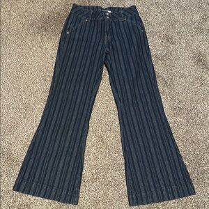 Rock & Roll Cowgirl Blue Striped Flare Jeans